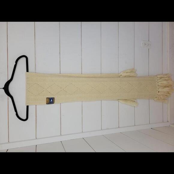 Vintage 90s Great Northern Knitters cream heavyweight scarf - Picture 1 of 2